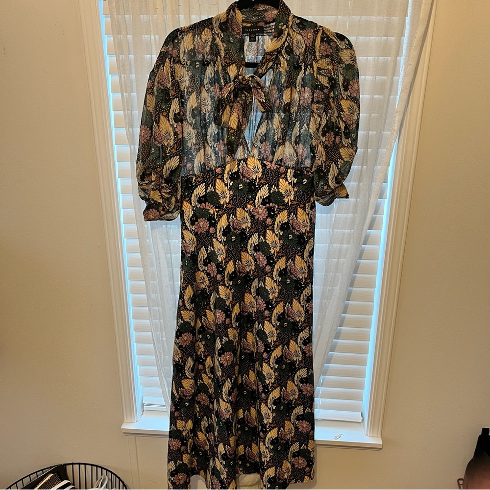 Top shop dress, midi, colorful for fall